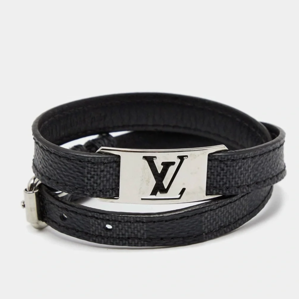 Louis Vuitton Damier Graphite Sign It Double Wrap Bracelet